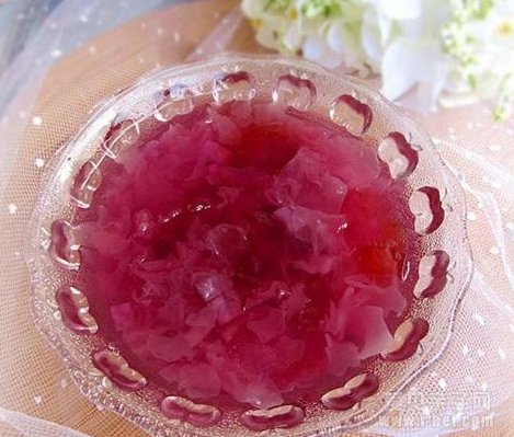 吃一碗妖艳如花的糖水——【桃胶紫薯银耳羹】