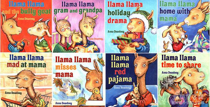 英文原版llama llama library羊驼拉玛系列8册盒装