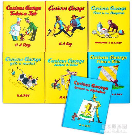 经典英文绘本:好奇猴乔治 Curious George系列精装7册